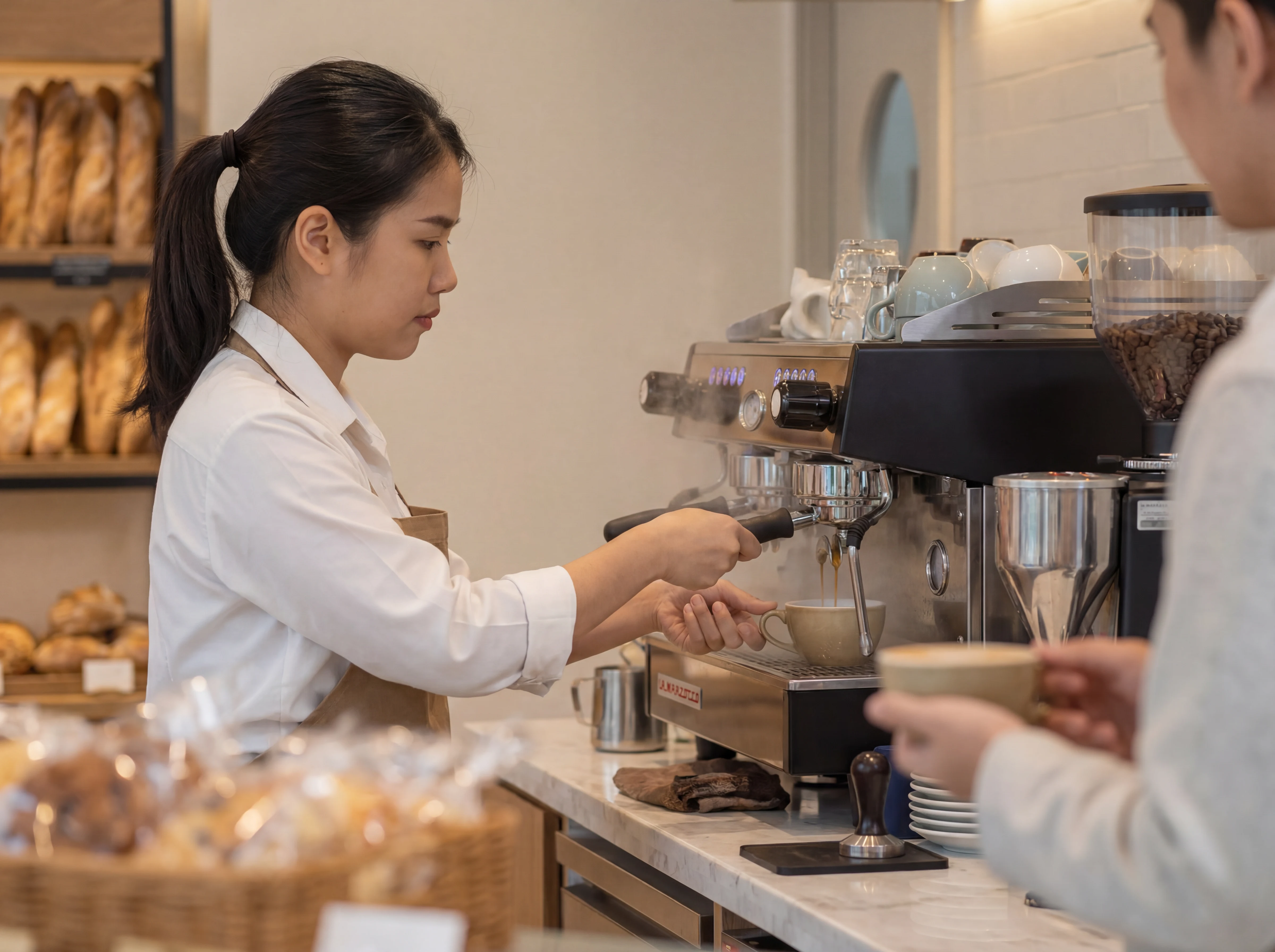Artisanal Coffee Barista Station Supporting Premium Mixed-Use Lifestyle Amenities