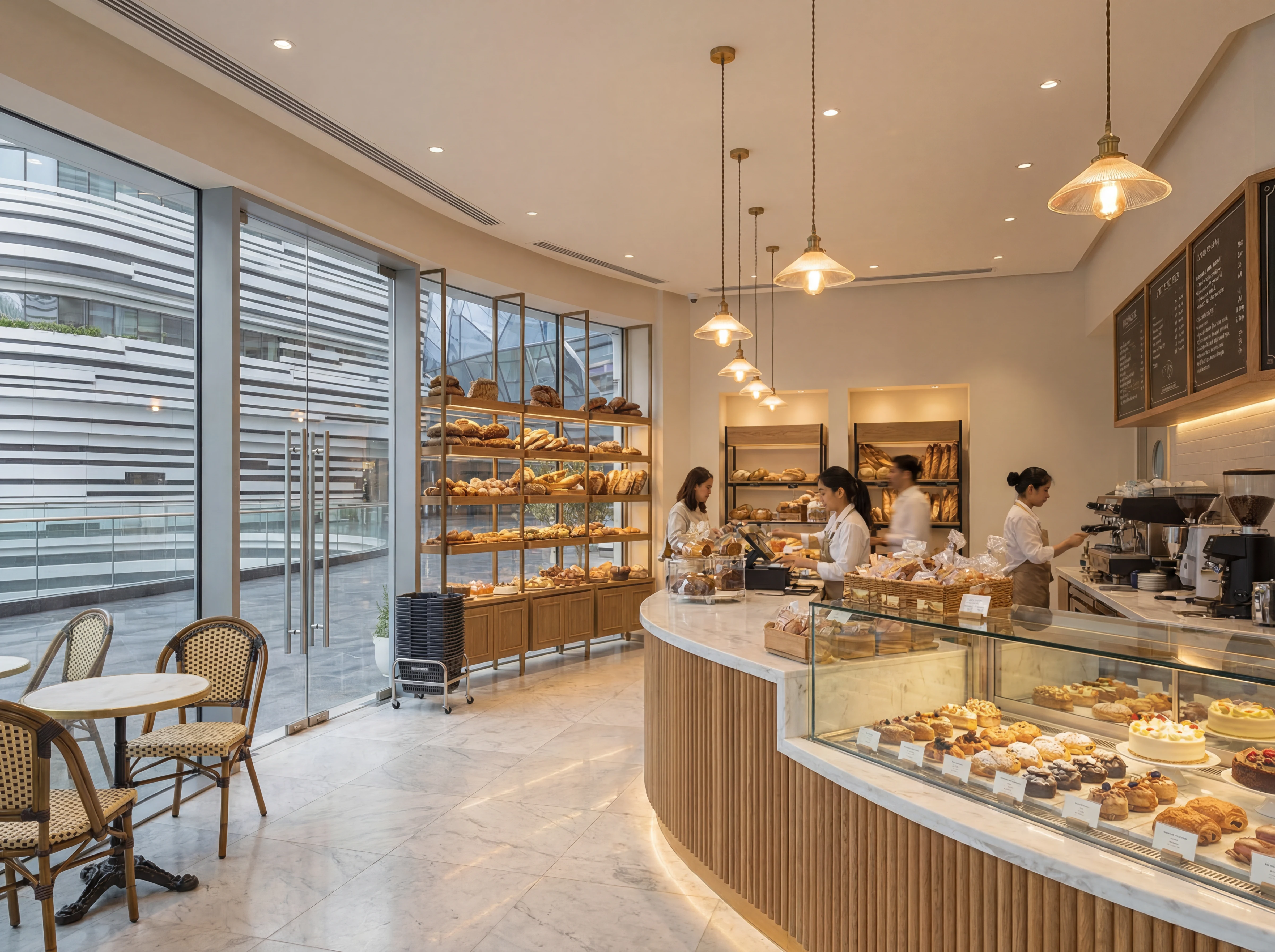 Interior Architecture of Boutique Retail Units Overlooking Organic Exterior Louvers