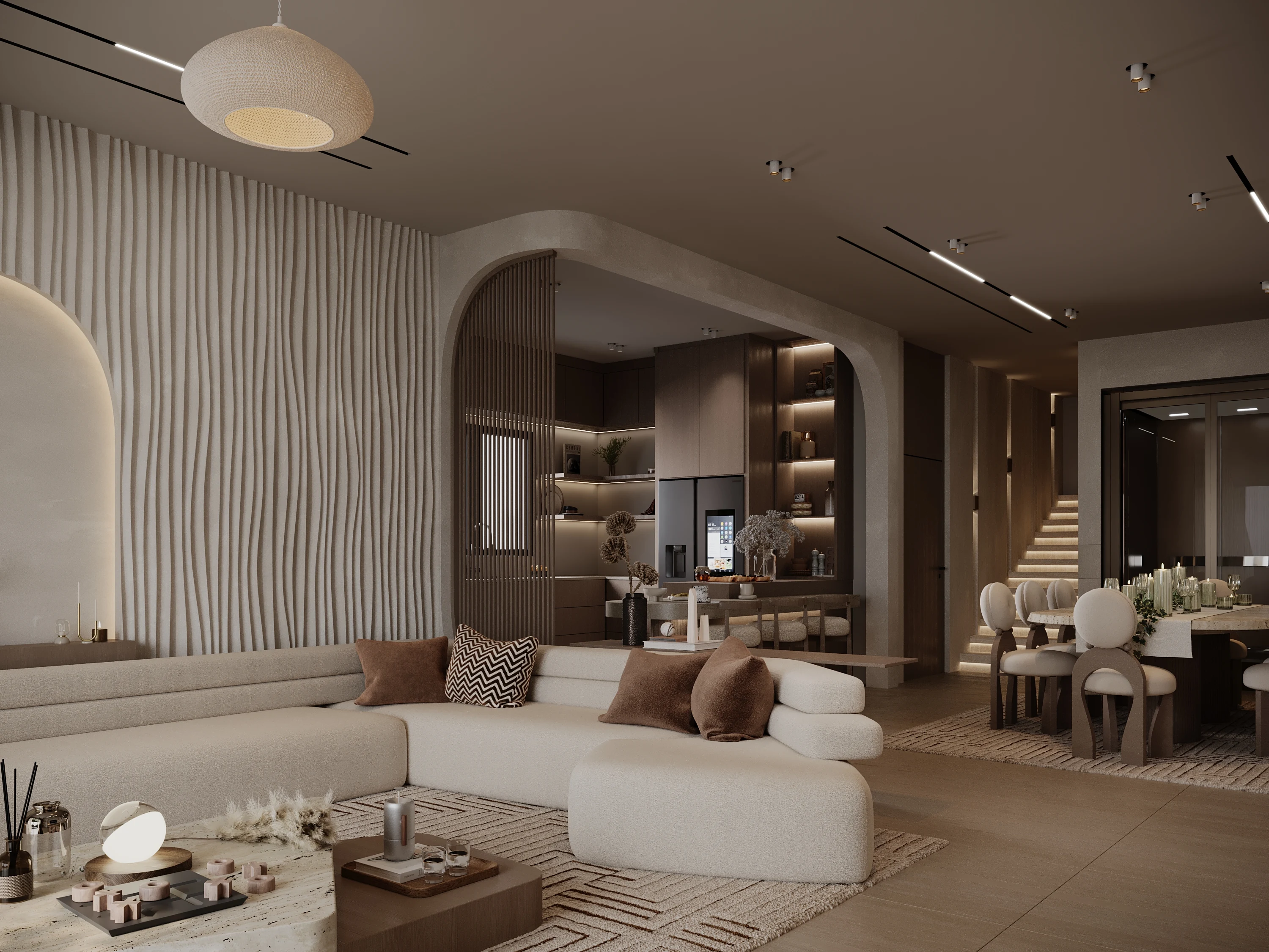 Sculpted Calm Residence Living & Dining